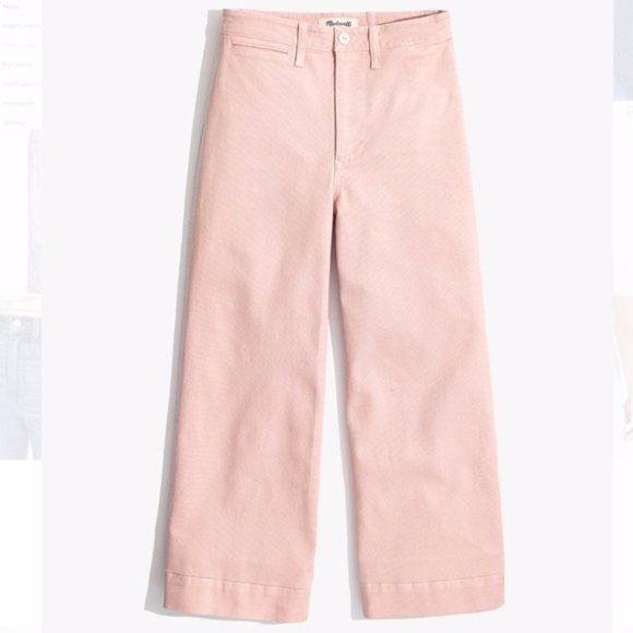 Madewell Emmett Wide Leg Crop in Oyster - Picture 2 of 4